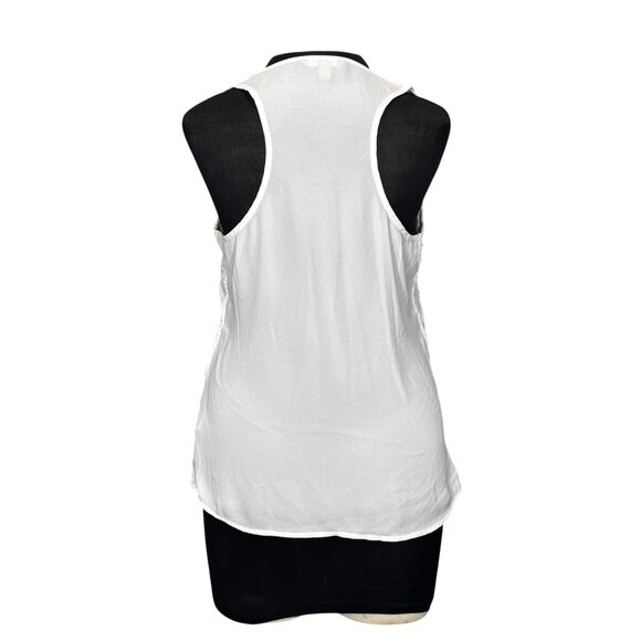 Banana Republic Embroidered White Tank Top Size S Polyester Womens - Picture 3 of 11